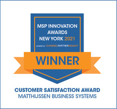 MSP Innovation Awards NY 2021 - WINNER in Customer Satisfaction 