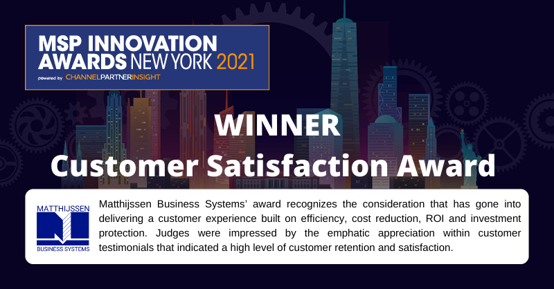 WINNER Customer Satisfaction Award